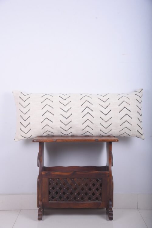 Authentic Handloomed Mud Cloth Lumbar Pillow Cover Cotton Block Print Pillows - Image 2