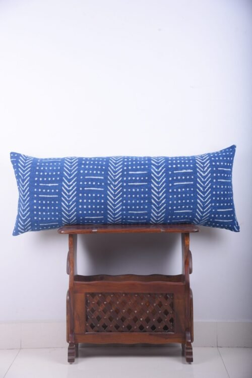 Mud Cloth Cotton Large Pillows Handloom Indigo Block Print Lumbar Pillow Covers - Image 4