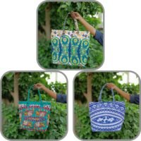 Handmade Large Tote Bag 100% Cotton Women's Handbag Stylish Holiday Look Beach Bag