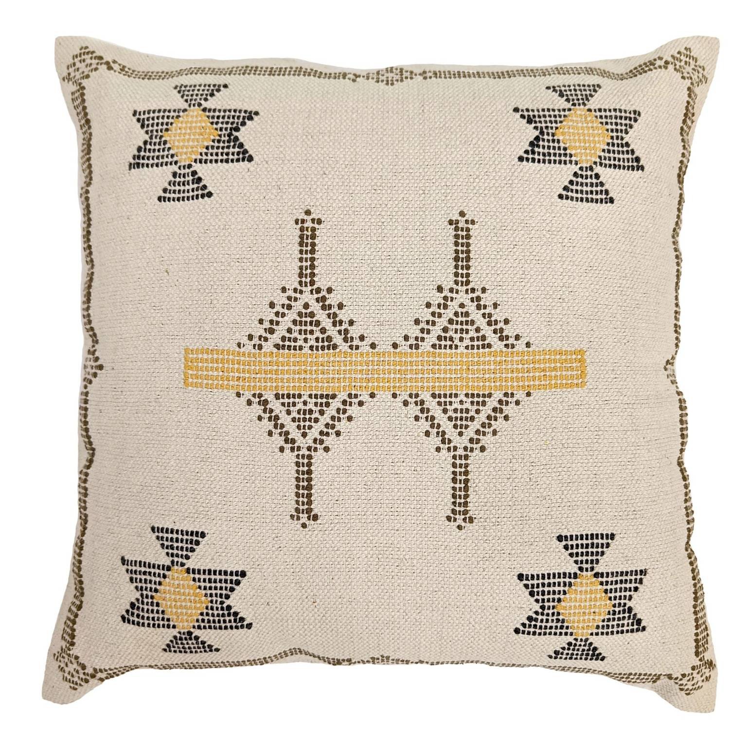 Handwoven Sabra Lumbar Pillow Cover Handloomed Farmhouse Decor