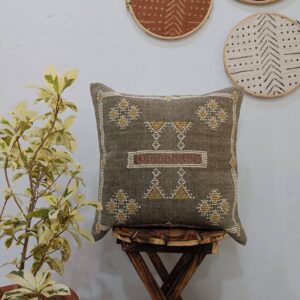 Decorative Cactus Silk Inspired Handwoven Cotton Sabra Kilim Cushion Cover