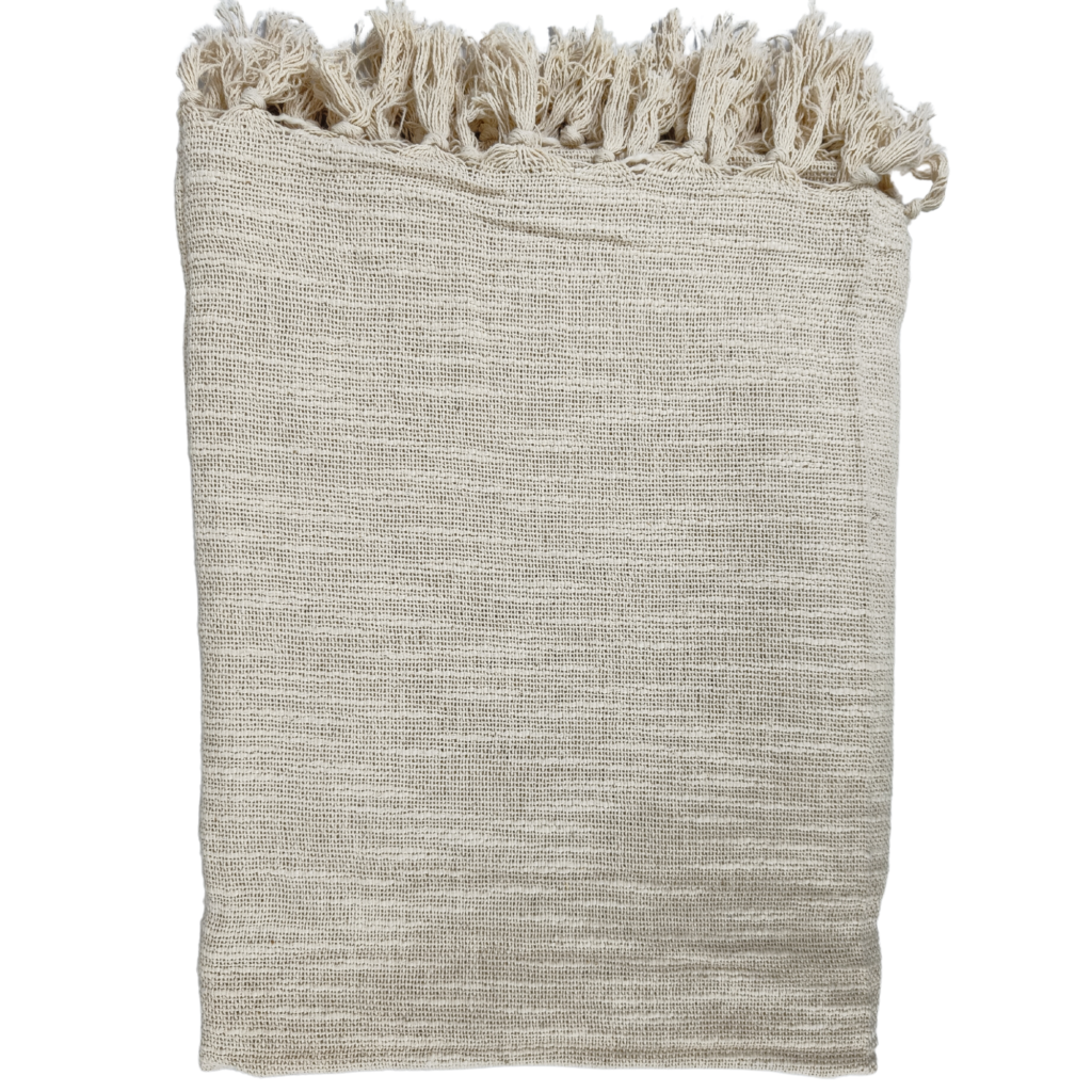 Solid Throw Ivory Allure Cotton Handmade Throw: Timeless Throw for Modern and ...