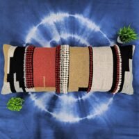 Multicolored Bohemian Hand-Loomed Lumbar Pillow Cover for Home, Car Décor, Balcony Décor