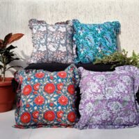 Decorative Multi-Color Floral Pattern Hand Block Print Cushion Covers