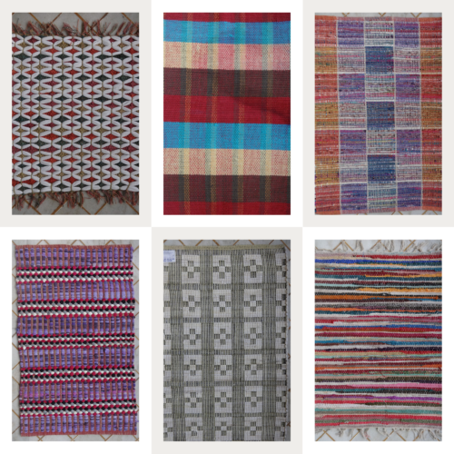 Recycled Handloomed Chindi Rugs Indian chindi dhurrie rugs carpets handloom art floor carpet vintage rag rug
