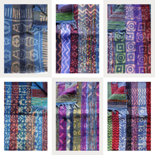 Handmade Chindi Rag Rug Throw Rugs Handloomed Chindi Rug Hand Block Printed Floor Furnishing