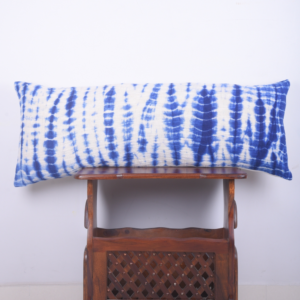 Hand Dyed Lumbar Pillow Slub Shibori Cotton Pillow Cover For Home Decor
