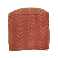 Mud Cloth Hand Block Print Footstool Cover A Soft and Inviting Place to Rest Your Feet