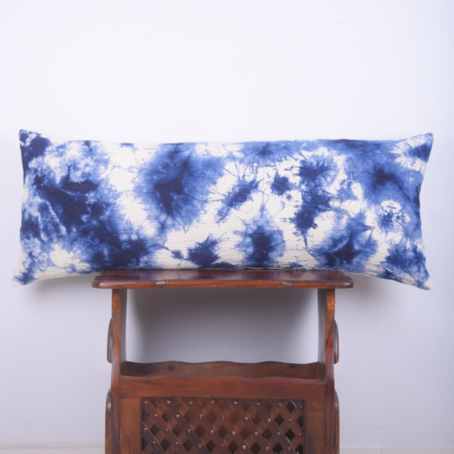 Decorative Handloomed Lumbar Slub Shibori Cotton Pillow Cover For Home Decor
