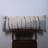 Decorative Lumbar Hand Dyed Arashi Shibori Pattern Pillow Cover For Home Decor-Garden Decor-Farmhouse Decor