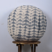 Handmade Round Shape Slub Fabric Kumo Shibori Pattern Cotton Pillow Cover For Home Decor