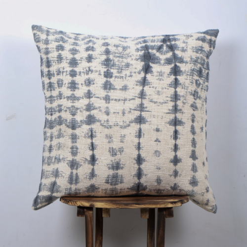 Handloomed Slub Tie Dye Arashi Pattern Cotton Pillow Cover for Home Decor Garden Decor