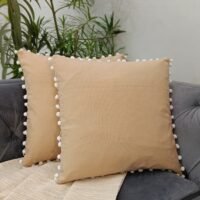 Designer Solid Pink Color Canvas Cushion Covers for Sofa-Home Decor (18X18 Inches)