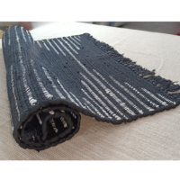 Black Handloomed Chindi Rug-Handmade Rug For Home Decor-Farmhouse Decor-Outdoor Furnishing