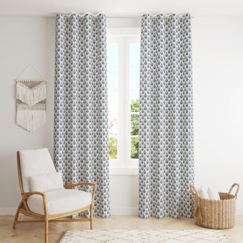 Hand Block Printed Canvas Cotton Curtains Harmonize Your Home with Elegant Drapery