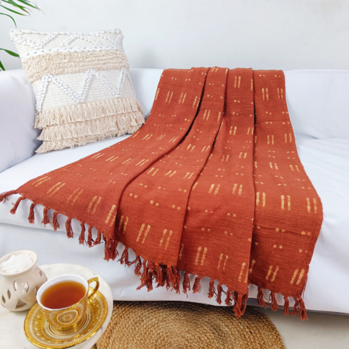 100 Cotton Mud Cloth Throw Where Cozy Comfort Meets Timeless Sophistication