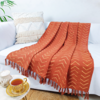 Indian Handmade Mud cloth Throw-A Symphony of Handloomed Textures in our Intricately Mud Cloth Cotton Throw Blanket