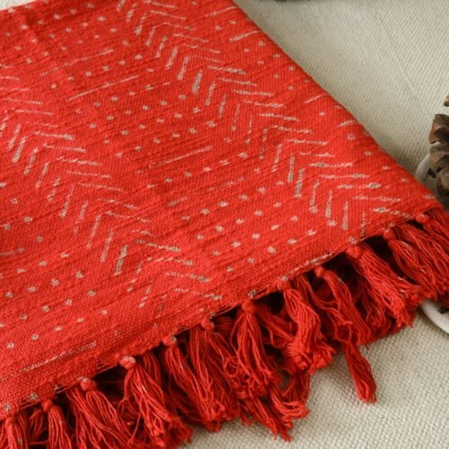 Elevate Your Holiday Decor Christmas Red Cotton Throw With Comfort of 100% Pure Cotton Throw Blanket - Image 4