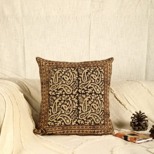 Sustainable Cotton Cushion Cover Block Print Eco-Friendly Handmade Cushion Cover - Image 2