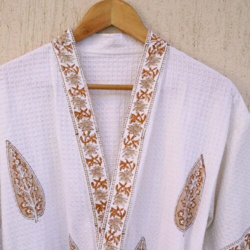 Soft and Comfort Hand Block Printed Beach Cotton Bathrobes Feel Like Holiday - Image 2