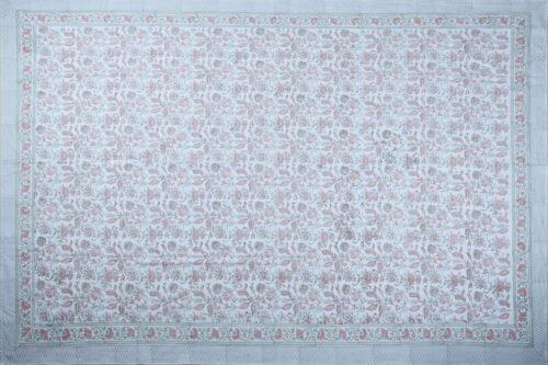 Handcrafted 100% Cotton Floral Hand Block Printed Table Cover - Image 2