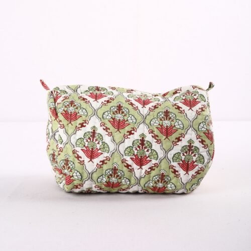 Set Of 3 With Old Style Mughal Marvel Design Printed Toiletry Pouches In Seed Green - Image 5