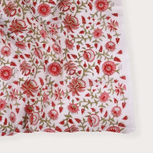 Home Decor Essential Floral Block Printed Cotton Fabric - Image 8