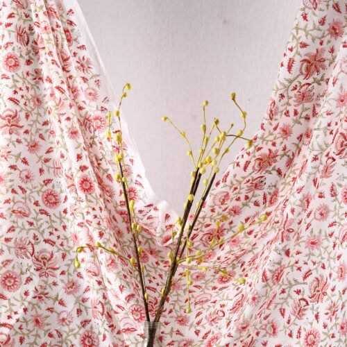 Home Decor Essential Floral Block Printed Cotton Fabric - Image 7