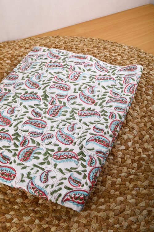 Perfect For Clothing Jungle Leaf Block Printed Cotton Fabric In Multicolored - Image 3