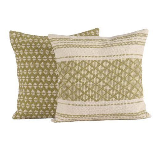 Home And Living Decor Fit Handloomed Thick Cotton Cushion Covers In Green - Image 4