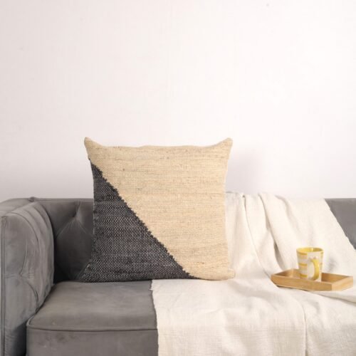 Blend Of Texture And Comfort Handloomed Pure Jute Cushion Covers In Black - Image 3
