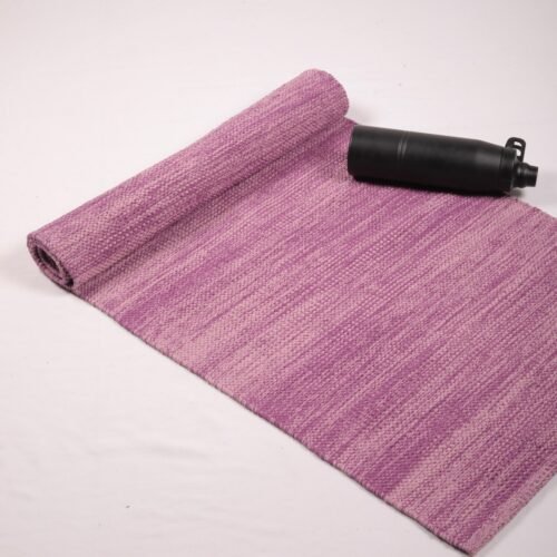 Classic Grippy Surface 100% Natural Cotton Yoga Mat Handloomed Mat In Purple - Image 5