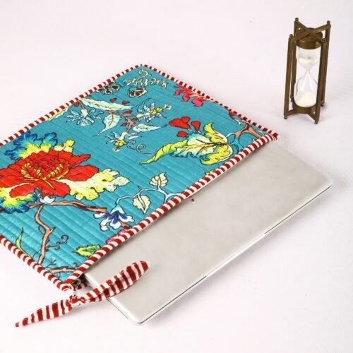 Multicolored Floral Cotton Quilted Laptop Sleeves For All Purpose - Image 4