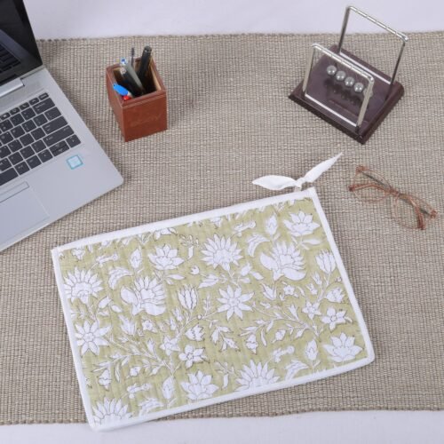 Office Essential Cotton Quilted laptop Sleeves With Floral Pattern - Image 5