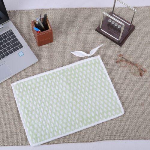 Elegant Design Cotton Quilted Laptop Sleeves With Small Buta In Green - Image 6