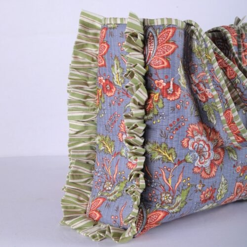 Frill & Fancy, Floral Block Printed Tote Bag For Women - Image 4
