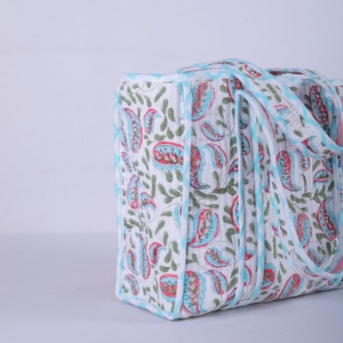 Buta-Patti Block Printed Tote Bag In Multicolor - Image 5