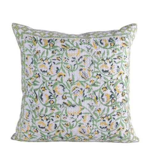 Jaal Print Block Printed Cotton Waffle Cushion Cover - Image 3