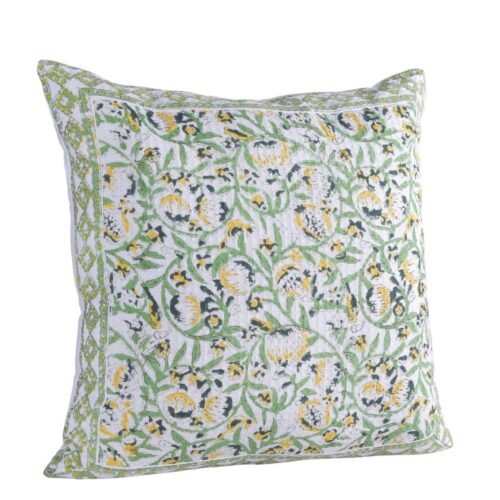 Jaal Print Block Printed Cotton Waffle Cushion Cover - Image 4