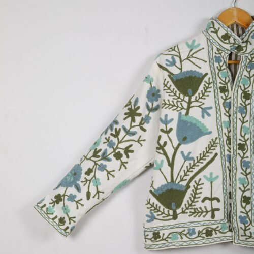 Comfort & Stylish Cotton-Canvas Suzani Embroidered Jacket In Multicolor - Image 3
