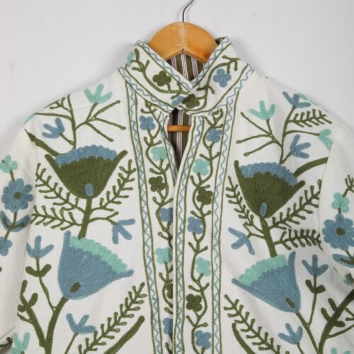 Comfort & Stylish Cotton-Canvas Suzani Embroidered Jacket In Multicolor - Image 4