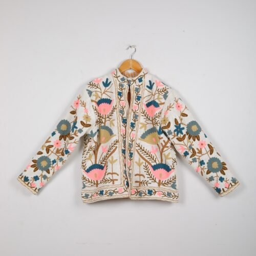 Versatile Cotton-Slub Suzani Embroidered Jacket Boho Inspired - Image 2
