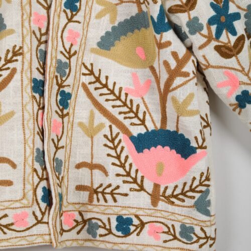 Versatile Cotton-Slub Suzani Embroidered Jacket Boho Inspired - Image 5