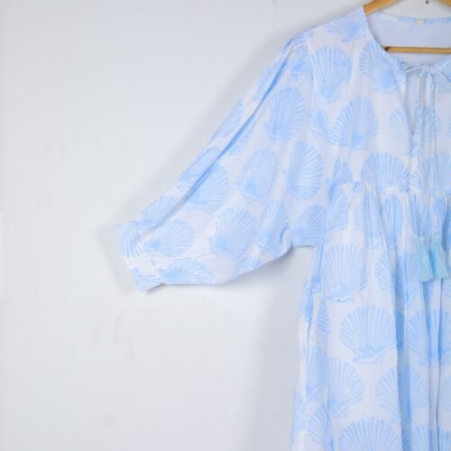 Beautiful Sea Shell Block Printed Cotton Dress - Image 7