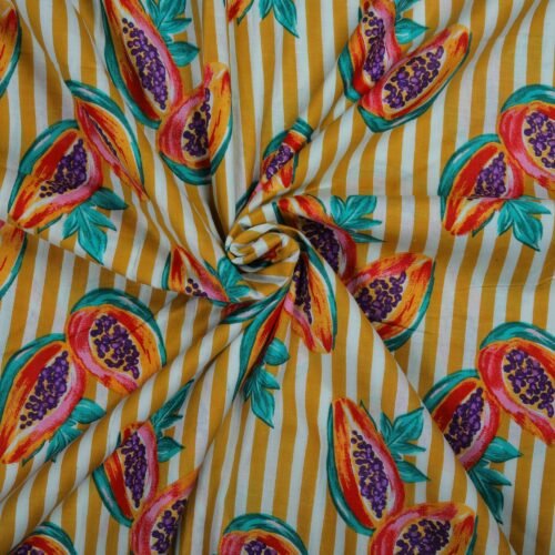 Papaya Bloom Nature Inspired 100% Cotton Fabric