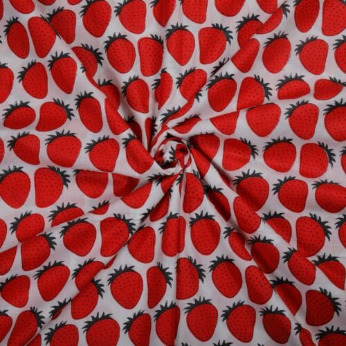 Strawberry Garden Cotton Fabric For All Use