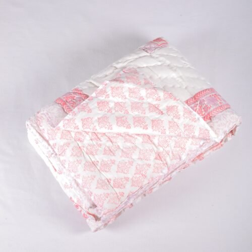 Indian Elephant Hand Block Print Cotton  Quilt In Both Side - Image 2