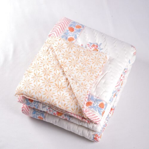 Anaar Bagicha Hand Block Print Cotton Quilt In Both Side - Image 2
