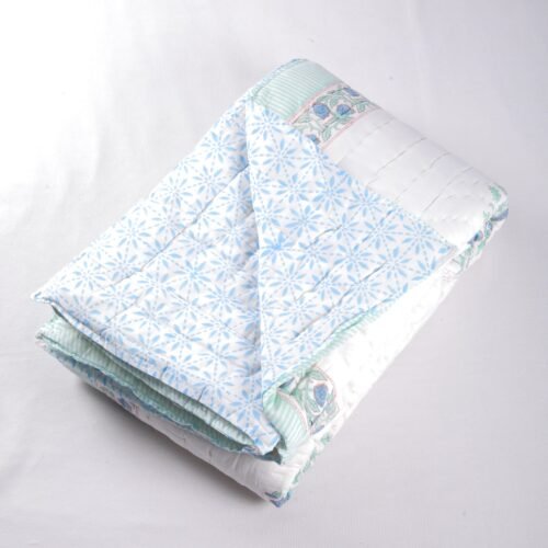 Cottage Garden Vibes Hand Block Print Cotton  Quilt In Both Side - Image 2