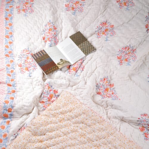 Anaar Bagicha Hand Block Print Cotton Quilt In Both Side